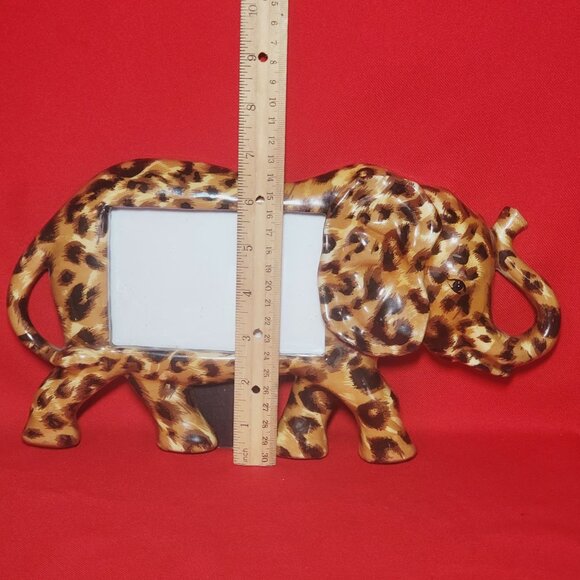 Decoupage Elephant Figurine Photo Picture Frame - Picture 7 of 11